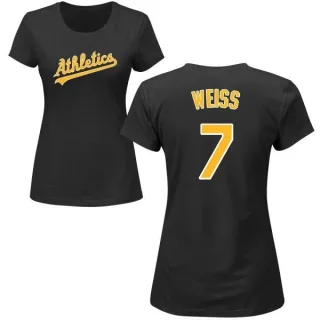 Walt Weiss Women's Oakland Athletics Name & Number T-Shirt - Black