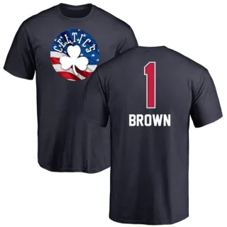 Walter Brown Boston Celtics Navy Name and Number Banner Wave T-Shirt