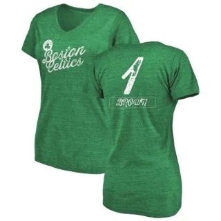 Walter Brown Women's Boston Celtics Green Sideline Tri-Blend V-Neck T-Shirt