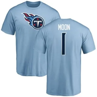 Warren Moon Tennessee Titans Name & Number Logo T-Shirt - Light Blue