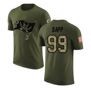 Warren Sapp Tampa Bay Buccaneers Olive Salute to Service Legend T-Shirt