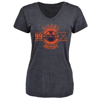 Wayne Gretzky Women's Edmonton Oilers Insignia Tri-Blend T-Shirt - Royal