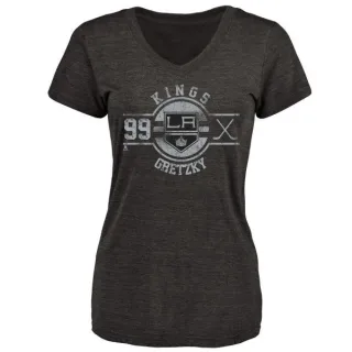 Wayne Gretzky Women's Los Angeles Kings Insignia Tri-Blend T-Shirt - Black