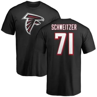 Wes Schweitzer Atlanta Falcons Name & Number Logo T-Shirt - Black