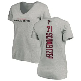 Wes Schweitzer Women's Atlanta Falcons Backer V-Neck T-Shirt - Ash