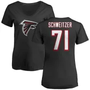 Wes Schweitzer Women's Atlanta Falcons Name & Number Logo Slim Fit T-Shirt - Black