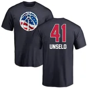 Wes Unseld Washington Wizards Navy Name and Number Banner Wave T-Shirt