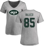 Wesley Walker Women's New York Jets Name & Number Logo Slim Fit T-Shirt - Ash