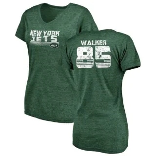 Wesley Walker Women's New York Jets Retro Tri-Blend V-Neck T-Shirt - Green