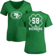 Weston Richburg Women's San Francisco 49ers Green St. Patrick's Day Name & Number V-Neck T-Shirt