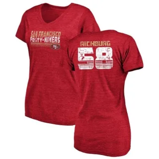 Weston Richburg Women's San Francisco 49ers Retro Tri-Blend V-Neck T-Shirt - Red