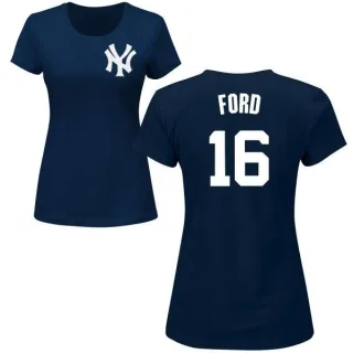 Whitey Ford Women's New York Yankees Name & Number T-Shirt - Navy