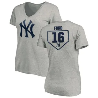 Whitey Ford Women's New York Yankees RBI Slim Fit V-Neck T-Shirt - Heathered Gray