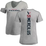 Whitney Mercilus Women's Houston Texans Backer V-Neck T-Shirt - Ash