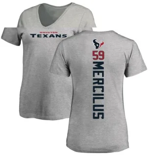 Whitney Mercilus Women's Houston Texans Backer V-Neck T-Shirt - Ash