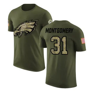 Wilbert Montgomery Philadelphia Eagles Olive Salute to Service Legend T-Shirt