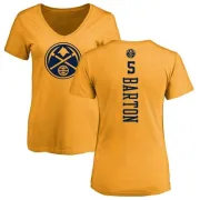 Will Barton Women's Denver Nuggets Gold One Color Backer Slim-Fit V-Neck T-Shirt