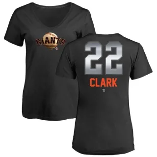 Will Clark Women's San Francisco Giants Midnight Mascot V-Neck T-Shirt - Black