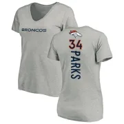 Will Parks Women's Denver Broncos Backer V-Neck T-Shirt - Ash