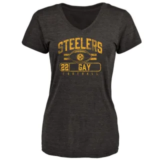 William Gay Women's Pittsburgh Steelers Flanker Tri-Blend T-Shirt - Black