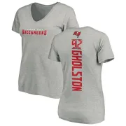 William Gholston Women's Tampa Bay Buccaneers Backer V-Neck T-Shirt - Ash