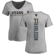 William Karlsson Women's Vegas Golden Knights Backer Slim Fit V-Neck T-Shirt - Heathered Gray