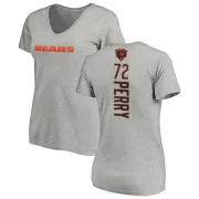 William Perry Women's Chicago Bears Backer V-Neck T-Shirt - Ash