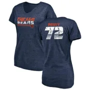 William Perry Women's Chicago Bears Retro Tri-Blend V-Neck T-Shirt - Navy