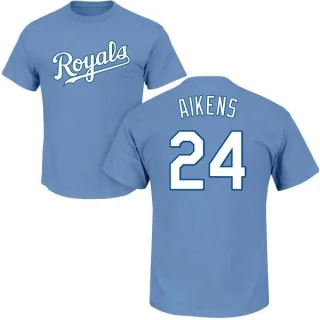 Willie Aikens Kansas City Royals Name & Number T-Shirt - Light Blue