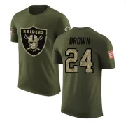 Willie Brown Oakland Raiders Olive Salute to Service Legend T-Shirt