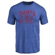 Willie Mays New York Giants Flanker Tri-Blend T-Shirt - Royal