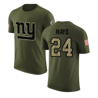 Willie Mays New York Giants Olive Salute to Service Legend T-Shirt