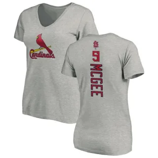 Willie McGee Women's St. Louis Cardinals Backer Slim Fit T-Shirt - Ash