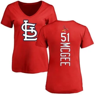 Willie McGee Women's St. Louis Cardinals Backer Slim Fit T-Shirt - Red