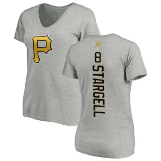 Willie Stargell Women's Pittsburgh Pirates Backer Slim Fit T-Shirt - Ash