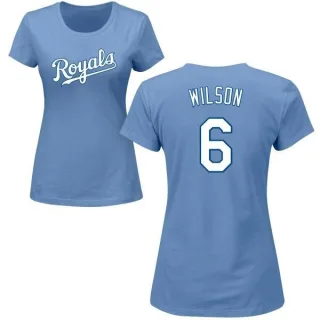 Willie Wilson Women's Kansas City Royals Name & Number T-Shirt - Light Blue