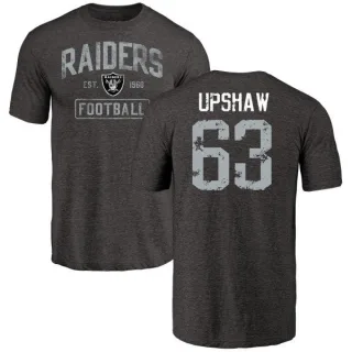 Wilson Gene Upshaw Oakland Raiders Black Distressed Name & Number Tri-Blend T-Shirt