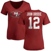 Wilson John Brodie Women's San Francisco 49ers Name & Number Logo Slim Fit T-Shirt - Red