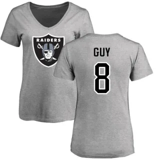 Wilson Ray Guy Women's Oakland Raiders Name & Number Logo Slim Fit T-Shirt - Ash