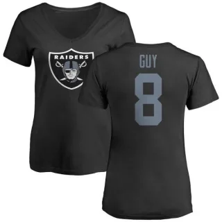 Wilson Ray Guy Women's Oakland Raiders Name & Number Logo Slim Fit T-Shirt - Black