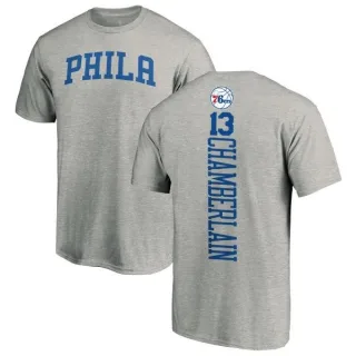 Wilt Chamberlain Philadelphia 76ers Ash Backer T-Shirt