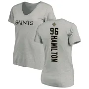 Woodrow Hamilton Women's New Orleans Saints Backer V-Neck T-Shirt - Ash