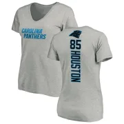 Wyatt Houston Women's Carolina Panthers Backer V-Neck T-Shirt - Ash