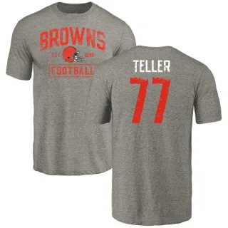 Wyatt Teller Cleveland Browns Gray Distressed Name & Number Tri-Blend T-Shirt