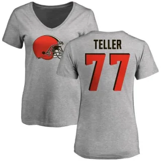 Wyatt Teller Women's Cleveland Browns Name & Number Logo Slim Fit T-Shirt - Ash