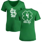 Yadier Molina Women's St. Louis Cardinals Dubliner Name & Number V-Neck T-Shirt - Kelly Green