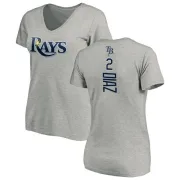 Yandy Diaz Women's Tampa Bay Rays Backer Slim Fit T-Shirt - Ash