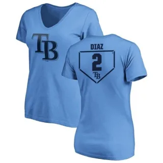 Yandy Diaz Women's Tampa Bay Rays RBI Slim Fit V-Neck T-Shirt - Light Blue