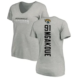 Yannick Ngakoue Women's Jacksonville Jaguars Backer V-Neck T-Shirt - Ash