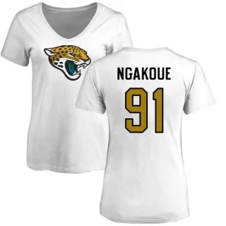 Yannick Ngakoue Women's Jacksonville Jaguars Name & Number Logo Slim Fit T-Shirt - White